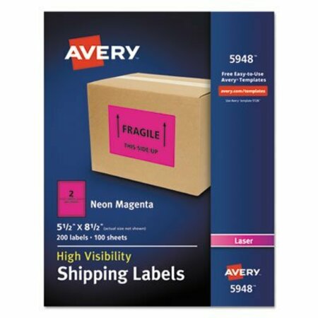 AVERY DENNISON LABEL, 5.5X8.5,200, NEON, MG 5948